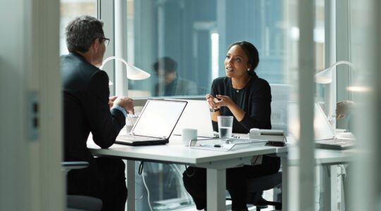 Man-Woman-at-Desk